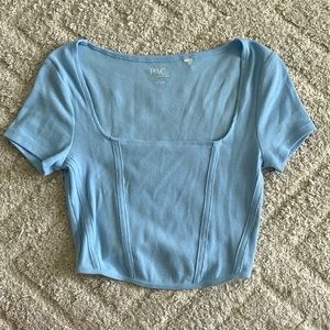 pacsun square neck crop top shirt